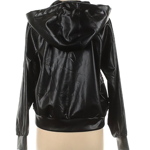 💥HOT ITEM💥 Palale Color Block Sequin and Leather Hoodie - Picture 2 of 14